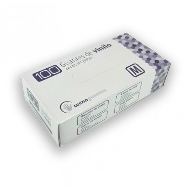GUANTES VINILO AZUL M (100U)