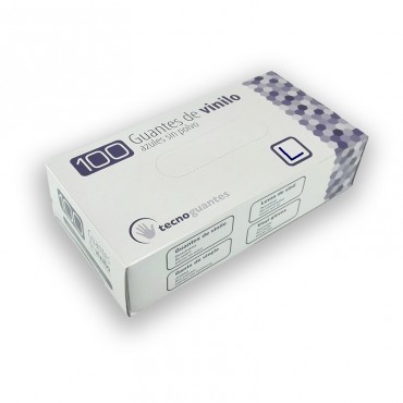 GUANTES VINILO AZUL L (100U)